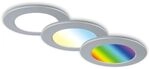 Di-Ka LED Einbauleuchte Fungo RGBW 3er Set chrom-matt &Oslash; 9,2 cm 4,8W dimmbar