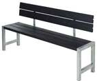 Plus Plankenbank 176 x 38 x 81 cm schwarz mit R&uuml;ckenlehne