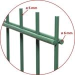 Floraworld Doppelstabmatten-Zaun Premium 251 x 63 cm moosgr&uuml;n 6/5/6