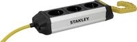 Stanley Steckdosenleiste 3-fach 3m mit Haken, Aluminiumgeh&auml;use, schwarz