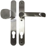 Alpertec Schmalrahmengarnitur Oval Dr&uuml;cker/Knopf Edelstahl silber