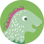 Komar Vlies Fototapete Dot Little Dino Tyranno &Oslash; 128 cm selbstklebend