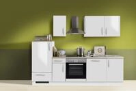 Menke K&uuml;chenzeile White Premium mit E-Ger&auml;te wei&szlig; hochglanz 270 cm