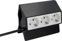Unitec Steckdosenleiste 3-fach 3m mit Clip Befestigung, wei&szlig; grau