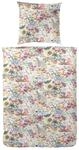 Bettw&auml;sche Perkal Blumen rose-blau 135 x 200 cm