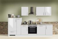 Menke K&uuml;chenzeile White Premium mit E-Ger&auml;te wei&szlig; hochglanz 310 cm