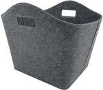 FireFix Filzkorb f&uuml;r Kaminholz 46 x 42 x 37 cm grau