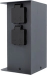 Unitec Gartens&auml;ule mit 4 Schutzkontakt-Steckdosen schwarz