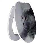 Primaster WC-Sitz mit Absenkautomatik Katze 3D wei&szlig;