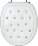 Primaster WC-Sitz mit Strasssteinen Absenkautomatik Soft wei&szlig;