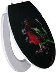 Primaster WC-Sitz mit Absenkautomatik Rote Rose wei&szlig;