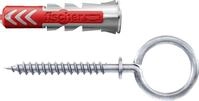 Fischer D&uuml;bel-Set DuoPower OH 6 x 30 mm mit &Ouml;senhaken - 4 St&uuml;ck