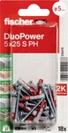 Fischer D&uuml;bel-Set DuoPower S PH 5 x 25 mm mit Schraube - 18 St&uuml;ck