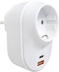 Schwaiger Zwischenstecker mit USB-Ladeadapter USB 2.0 & USB-C Anschluss