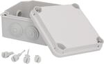 Aufputz-Abzweigdose IP65 mit Schraubdeckel 120 x 120 x 72 mm grau
