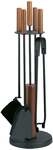 FireFix Kaminbesteck klein 5-teilig 65 x 20 cm schwarz