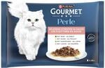 Gourmet Perle Erlesene Streifen mit Rind Kaninchen Lachs Huhn 4x 85g