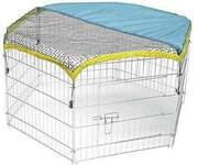 Kerbl Freilaufgehege Kleintiere inkl. Sonnenschutz & Netz 56,5 x 56,5 cm verzinkt