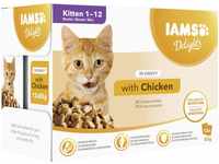 Iams Delights Katzennassfutter Kitten Huhn in Sauce 12 x 85 g GLO629203889