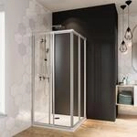 Breuer Fara 4 Eckdusche Diagonaleinstieg 2-teilig 80-90 cm Alu silber