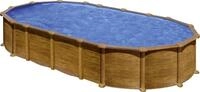 Gre Stahlwandpool Amazonia oval 730 x 375 x 132 cm Holzdekor