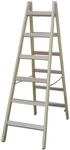 Stabilo Sprossen-Doppelleiter Holz 2 x 6 Sprossen