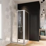 Breuer Fara 4 Seitenwand f&uuml;r Faltt&uuml;r 80 cm breit, Alu silber matt, Klarglas...