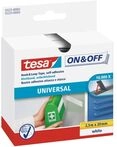 tesa Klettband On & Off 2,5 m x 20 mm, wei&szlig;