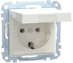 Merten Steckdose mit Klappdeckel System M polarwei&szlig; matt MEG2311-0419