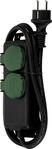 REV Steckdosenleiste 2-fach 1,4 m H07RN-F 3G1,5 mm&sup2;, schwarz gr&uuml;n, IP 44