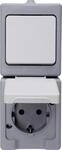 Kopp Steckdose-Wechselschalter Standard grau 130148003