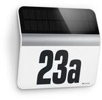 Steinel LED Solarleuchte XSolar LH-N silber mit Hausnummer und D&auml;mmerungssensor