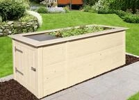 Weka Hochbeet 21 205 x 80 x 81 cm natur mit Noppenbahn, W&uuml;hlmausschutz