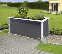 Weka Hochbeet 28 205 x 80 x 81 cm anthrazit mit Noppenbahn, W&uuml;hlmausschutz