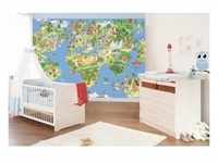 papermoon Vlies- Fototapete Digitaldruck 250 x 180 cm Kids World Map