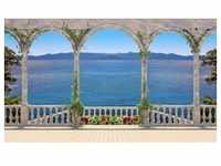 papermoon Vlies- Fototapete Digitaldruck 350 x 260 cm Terrace with Colonnade