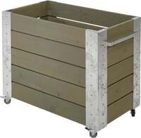 Plus Blumenkasten Cubic 87 x 50 x 70 cm graubraun mit R&auml;der