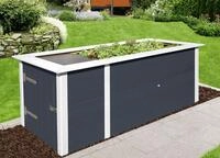 Weka Hochbeet 21 205 x 80 x 81 cm anthrazit mit Noppenbahn, W&uuml;hlmausschutz