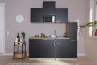 Respekta Economy K&uuml;chenblock 180 cm schwarz, Eiche Sonoma, KB180ESSMIC
