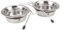 Nobby Doppel-Hundenapf Edelstahl Silent Diner 2x 13 cm - 400 ml silber