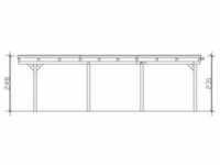 SKAN HOLZ Carport Emsland 613 x 846 cm mit EPDM-Dach, lasiert in Weiß
