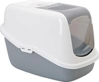 Nobby Katzentoilette Nestor grau mit T&uuml;r und Filter 56 x 39 x 38,5 cm