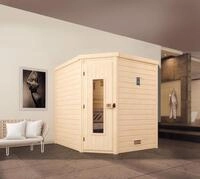 Weka Massivholzsauna Turku 2 mit Holzt&uuml;r