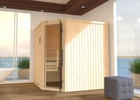 Weka Element-Ecksauna Varberg 3 mit Glast&uuml;r