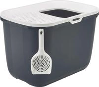 Nobby Katzentoilette Hop In anthrazit-wei&szlig; 58,5 x 39 x 39,5 cm