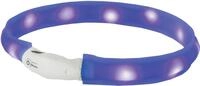Nobby LED Leuchthalsband Visible breit blau f&uuml;r Hunde mit l&auml;ngerem Fell