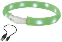 Nobby LED Leuchthalsband Visible breit gr&uuml;n f&uuml;r Hunde mit l&auml;ngerem Fell