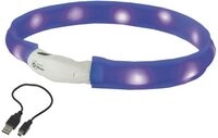 Nobby LED Leuchthalsband Visible breit blau f&uuml;r Hunde mit l&auml;ngerem Fell