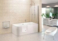 Ottofond Badewanne barrierefrei 180 x 80 cm mit Wassereinlauf links wei&szlig;