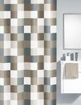Kleine Wolke Duschvorhang Check taupe 180x200 cm